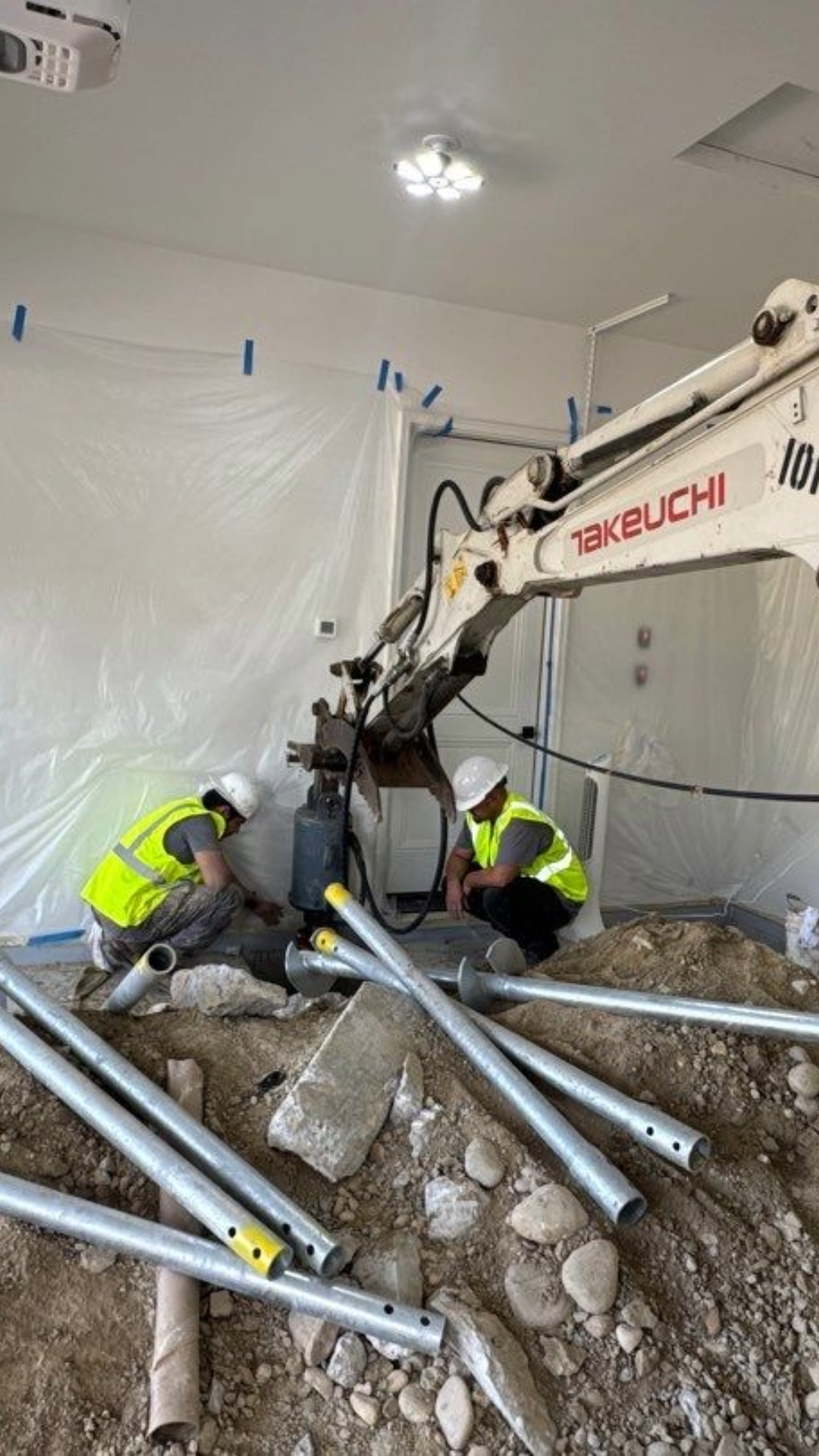 House foundation repair, foundation renovation with insulation, waterproofing and plastering, Foundations First Texas