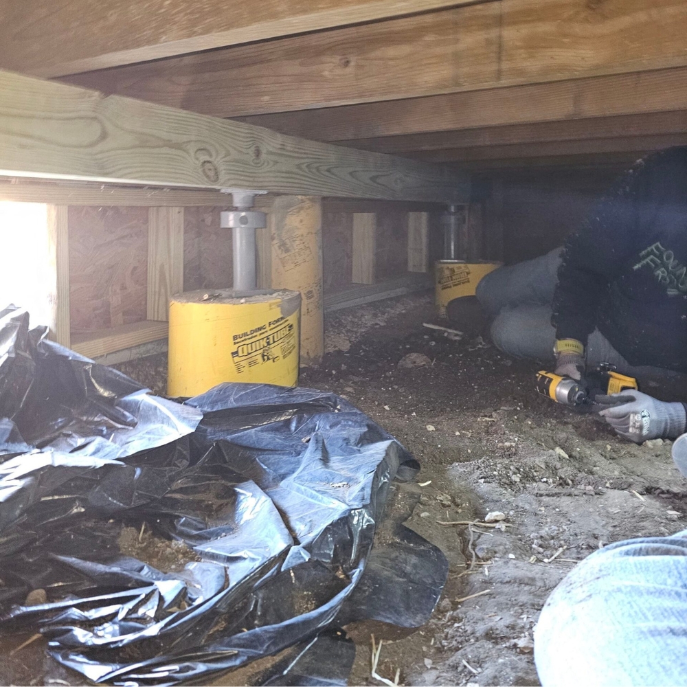 Our crawl space repair services include moisture control systems, proper insulation, and structural reinforcement